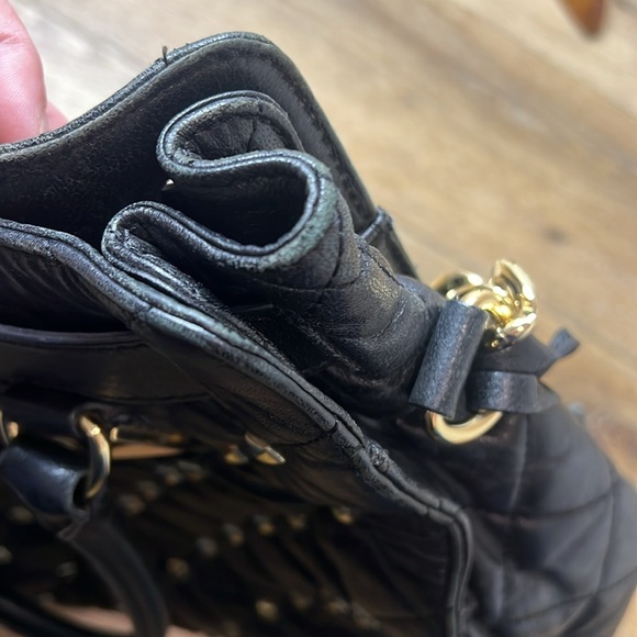 Michael Michael Kors Hamilton North South Tote in Black Studded Leather - Picture 10 of 16